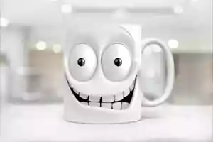 KAFFEE TASSE - LUSTIGE GESICHTER - 3D - TASSE - KAFFEEBECHER - KERAMIK TASSE - Bild 1 von 1