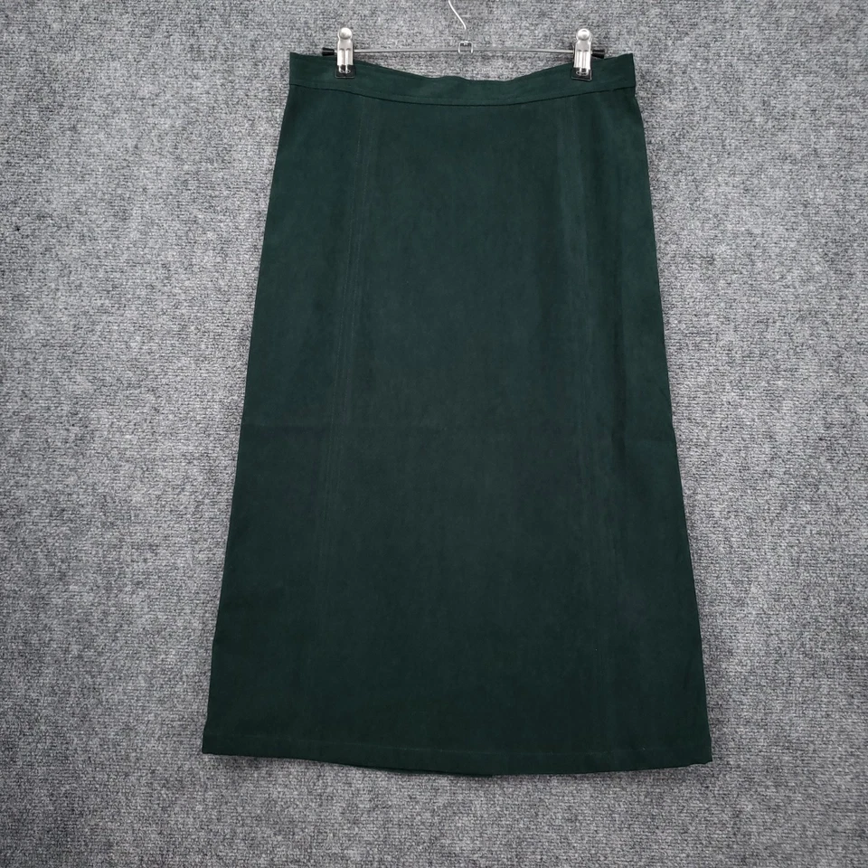 Falda Talbots Mujer 8 Verde Elastizada Midi Cremallera Trasera Abertura Recta Lápiz Clásico Foto 1 de 4