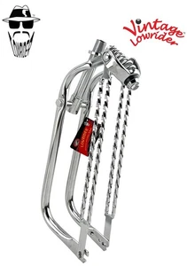 Vintage Lowrider 20" Bent Leg Springer Chrome Fork w/Double Square Twisted Bars. - Picture 1 of 1