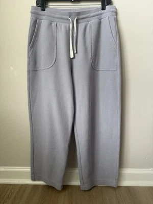 Pantalones deportivos Madewell MWL texturizados gofre recortados rectos salón acogedor lavanda L Foto 1 de 4