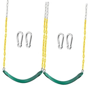 2 Pack Green Swing Seats Heavy Duty with 66" Chain, Swing Set Accessories - Picture 1 of 7