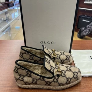 Authentic Gucci Men's Fria Loafer Interlocking GG Wool Men’s 6.5 US - Picture 1 of 8