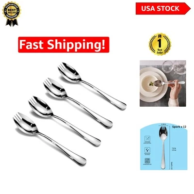 Роскошные порки из нержавеющей стали упаковка 12 шт. - идеально подходят для ежедневного использования и специальных мероприятий - Изображение 1 из 4