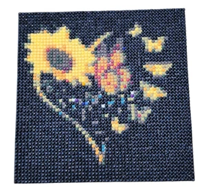 Pintura de diamantes terminados - girasol y mariposas - Imagen 1 de 2