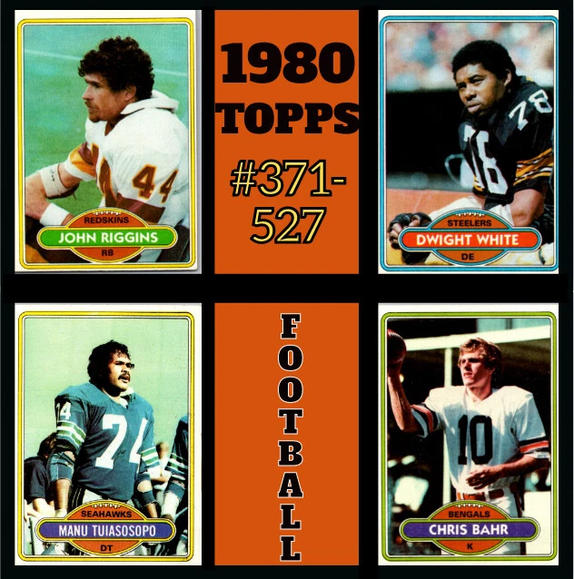 1980 Topps NFL Football Cards #371-527 - Pick A Card - BUY2GET4FREE! - Image 1 of 1