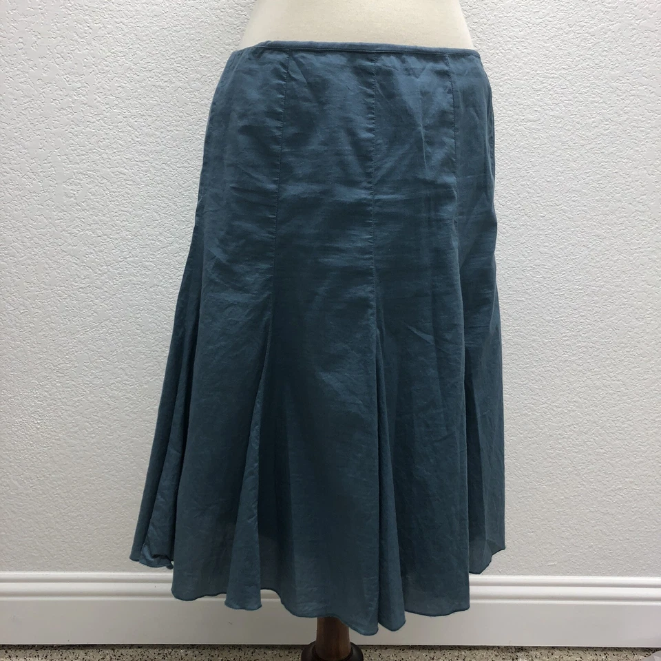 Женская юбка с подкладкой New York & Co 10 Fit Flare трапециевидная бирюзово-голубая карьерная - Изображение 1 из 4