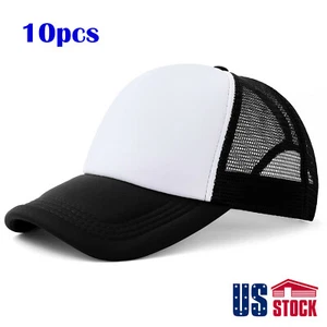 US STOCK 10pcs Colorful Polyester Mesh Cap Hat for Sublimation Printing - Picture 1 of 10