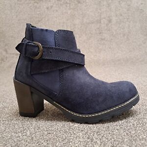 Chatham Womens Ankle Boots Navy Blue UK 5 Suede Leather 3" Block Heel