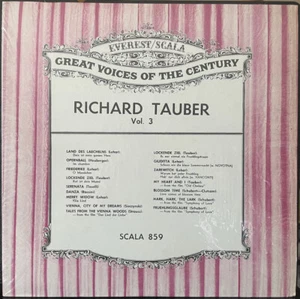 Richard Tauber - Great Voices of the Century Vol 3 LP, Everest/Scala 859 EX - Imagen 1 de 4