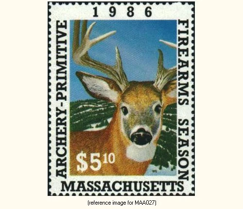 D2K Massachusetts Archery Stamp 1986 $5.10 - Image 1 of 1
