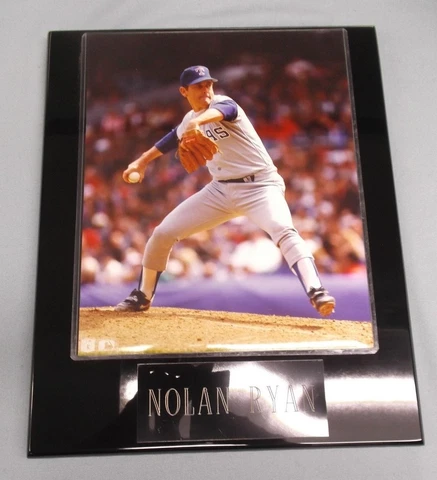 Nolan Ryan  pitcher Texas baseball photo plaque 10 1/2" x 13 gloss black board Cover
