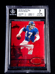DAVE BROWN RED PMG 1997 PRECIOUS METAL UNIVERSE GEMS /150 BGS 7 CARD #136 GIANTS