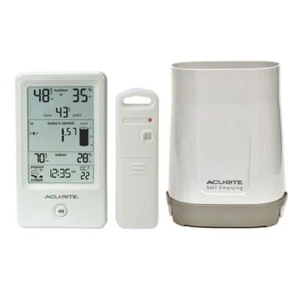 AcuRite Rain Gauge LCD Screen Barometric Pressure Indoor/ Outdoor Temperature - Picture 1 of 3