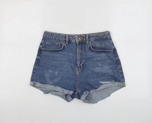 FOREVER 21 Womens Blue Cotton Blend Cut-Off Shorts Size W27 L3 - D - Picture 1 of 10