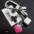 NWT Coach Pave Good Luck Queen Heart Crown Dice Multi Mix Charm Keychain Key FOB