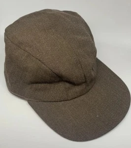 Boys Winter Cap with Earflaps Wool Gabardine Brown Fully Lined Size L - Picture 1 of 8