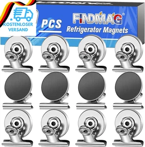 10 Stück Kühlschrankmagnete, Silber Kratzfreie Magnete Mit Klammer, Whiteboard M - Bild 1 von 12