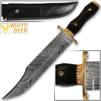 Enorme cuchillo Jim Bowie de acero Damasco hecho a mano de 16" 55-60 HRC duro EDICIÓN LIMITADA Foto 1 de 3