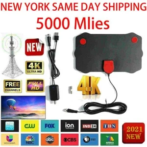 5000 Miles Range TV Antenna Digital HD Antena Indoor HDTV 1080P 4K 13ft Cable - Picture 1 of 8