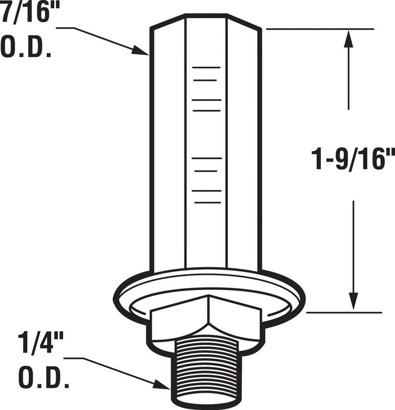 Pivote de puerta plegable Prime-Line 16261 montaje inferior de acero 1/4 de diámetro x 7/16 L in. Foto 1 de 1