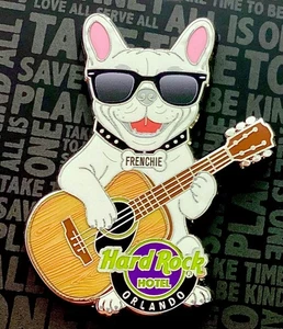 2025 HARD ROCK HOTEL ORLANDO FRENCHIE BULLDOG PUNK ROCKER GUITAR LE PIN - Picture 1 of 1