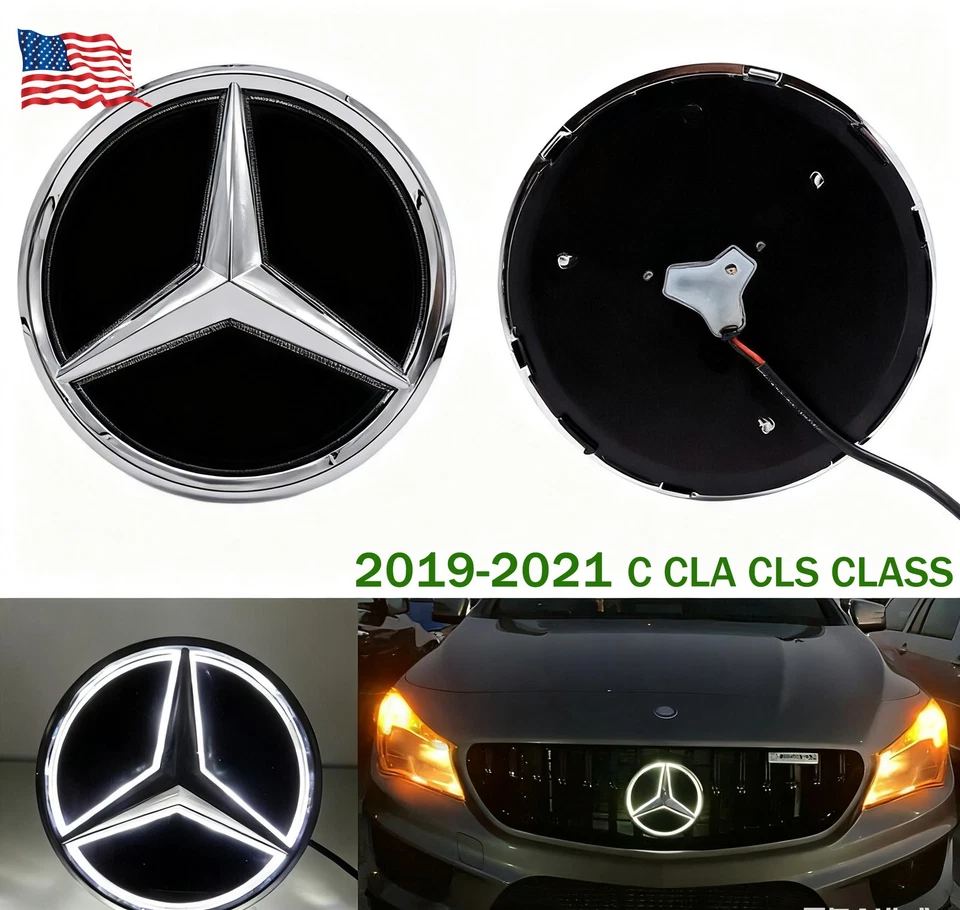 Front Grille Emblem Mirror Badge LED Logo Fit For 19-21 Mercedes Benz W177 W205 Foto 1 de 4