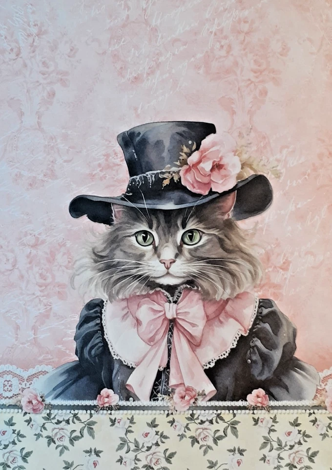 Tarjeta gato cualquier ocasión - gato gris #ED175 Foto 1 de 1