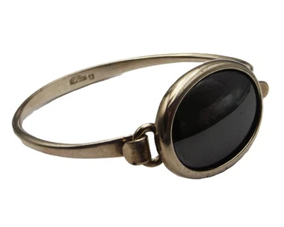 Sterling silver bangle bracelet hematite stone by N E From Niels From Denmark - Image 1 of 4