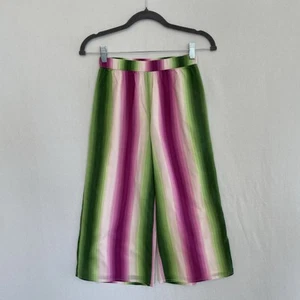JANIE AND JACK Girls Size 10 Watermelon Stripe Wide Leg Pull On Gauze Pants - Picture 1 of 5