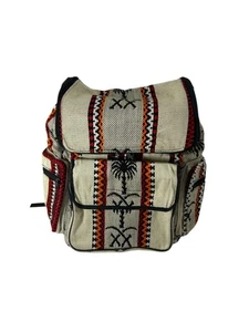 Woven Arabian Backpack Travel Bag Desert Palm Trees Swords Design - Picture 1 of 11