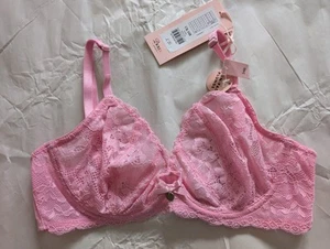 Boux Avenue 34B Pink Mollie Underwired Non Pad Plunge Bra  - Picture 1 of 8