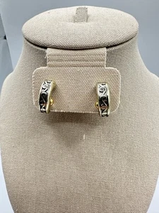 **BRIGHTON** Hoop Earrings With Double Sided Details: Gold Ball And Crystal - Picture 1 of 6