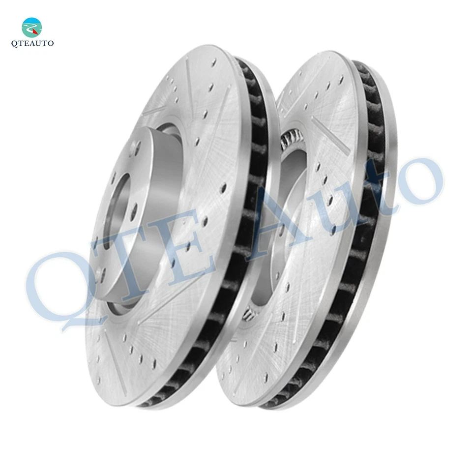 前 300 毫米钻槽盘式制动转子适用于 2011 - 2014 现代索纳塔 — 第 1/4 张图片