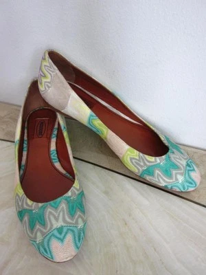 M Missoni ITALIA Multicolor Tejido Ballet Pisos Talla 38.5/8.5 TOTALMENTE NUEVO Foto 1 de 4