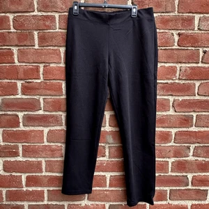 Eileen Fisher $198 women's Washable Flex Ponte slim Pants Black size medium - Foto 1 di 8