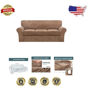 Durable Velvet Sofa Covers with Individual Cushion Protection - Perfect for Pets - Picture 1 of 10