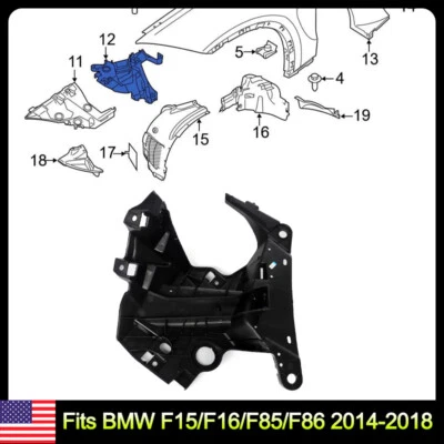 51647294543 Front Left Side Fender Mount Bracket Support For BMW X5 X6 2015-2018 Foto 1 de 4