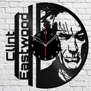 Orologio in vinile Clint Eastwood orologio da parete arte unica vinile disco orologio da parete 1083 - Foto 1 di 12