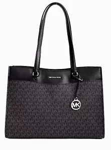 Sac Michael Kors sac à main Jet Set Travel LG MF PKT logo mort noir neuf - Photo 1 sur 14