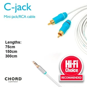 Chord C-Jack Cable - Minijack to RCA Interconnect 3.5mm - Stereo Plugs Jack HiFi - Picture 1 of 7
