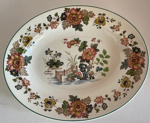 Wedgwood Eastern Flowers 11” Oval Serving Platter Bowl Green trim - Picture 1 of 5