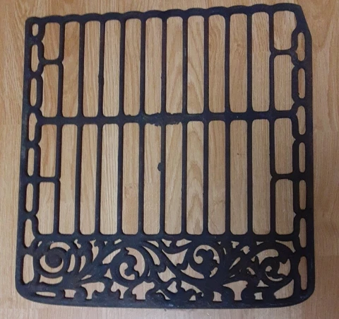 Antique Wood Stove Grate Cast Iron Oven Rack Scroll Work Salvage Cover