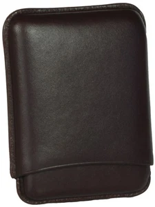 MARTIN WESS BROWN SMOOTH GOATSKIN / COWHIDE LEATHER CIGARILLO CIGAR CASE *NEW* - Picture 1 of 4