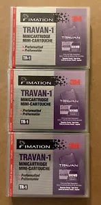 3 New Sealed Imation 3M TRAVAN-1 TR-1 400MB/800MB Minicartridge - Picture 1 of 3