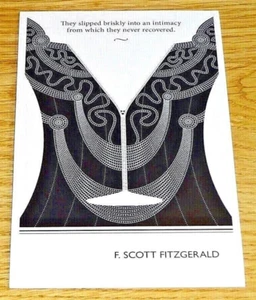 LITERARY POSTCARD 'THEY SLIPPED BRISKLY INTO AN INTIMACY...' F.SCOTT FITZGERALD - Picture 1 of 2