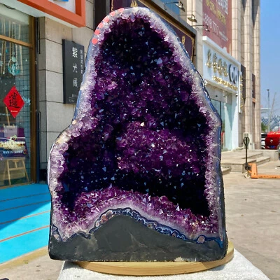 136.4LB Large natural amethyst geode quartz crystal cluster cathedral energy hea - Image 1 of 4