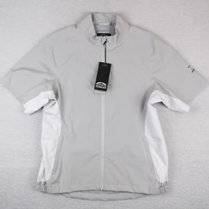Sun Mountain Monsoon Short Sleeve Jacket Womens L Platinum White Waterproof Golf - Picture 1 of 10