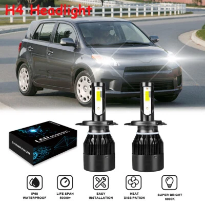 Kit de faros LED PARA Scion xD 2008-2014 H4/9003 blanco 2X bombillas haz alto/bajo Foto 1 de 4