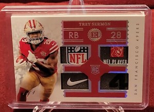 2021 Encased Rookie NFL Shield Nike Swoosh TRUE 1/1 Trey Sermon 49ers Patch Card