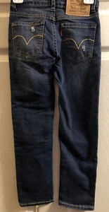 Girl's Size 6 Regular LEVIS Boyfriend Jeans Distressed Dark Wash - Picture 1 of 9